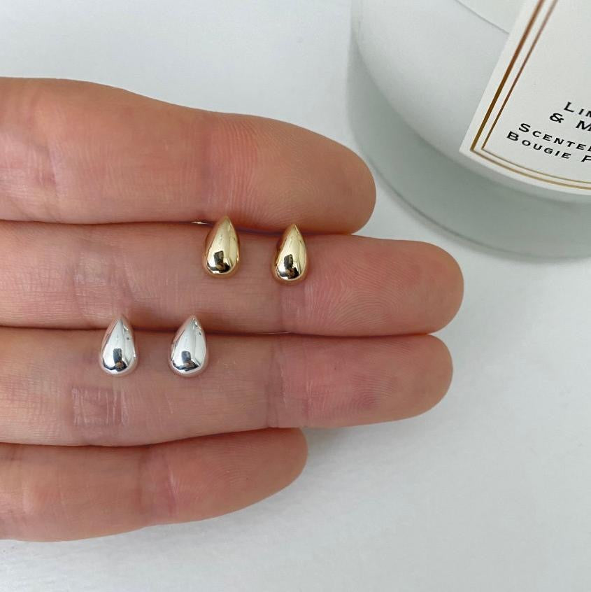 Sterling Silver & 18k Gold Water drop earrings
