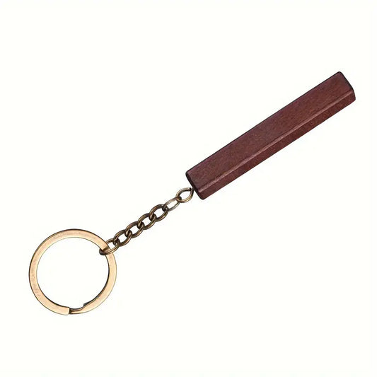 Wood bar key ring with personlisation